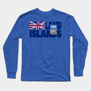 Falkland Island flag stencil Long Sleeve T-Shirt